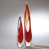 Stalagmite Vase-Fire-Small(مزهرية قطرة الماء الطويلة - زجاجية بلون أحمر- صغيرة)