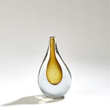 Stretched Neck Vase-Amber-Small(مزهرية العنق الممتدة - بلون العنبر- صغير)