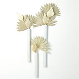 Striped Tube Wall Vase-Matte White-Medium(مزهرية حائط أنبوبية مخططة - ابيض غير لامع - وسط)