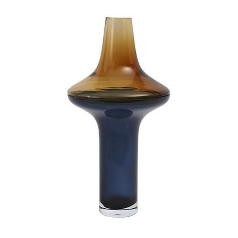 Tall Amber Over Cobalt Vase-Large(مزهرية طويلة باللونين العنبري والأزرق - كبيرة)