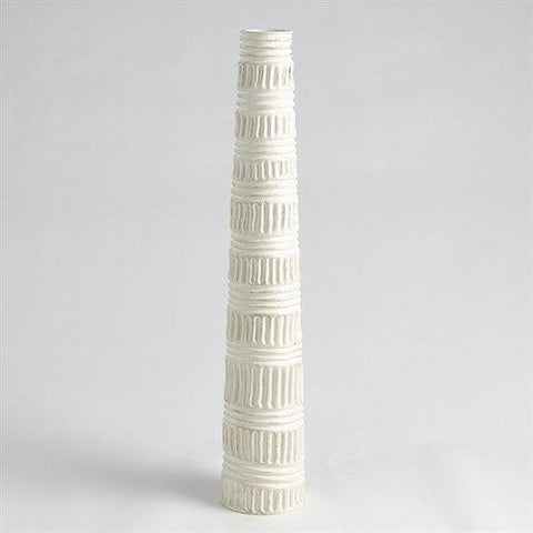 Totem Vase-Antique White-Large(مزهرية توتم - ابيض عتيق - كبير)