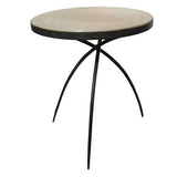 Tripod Table w/Onyx Top-Large(~ طاولة ترايبود بيضاء / بسطح من العقيق اليماني - كبيرة)
