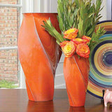 Twist Vase-Orange-Large(مزهرية ملتوية برتقالية كبيرة)