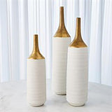 Two-Toned Vase-Gold/White-Small(مزهرية - بلونين ذهبي مع أبيض - صغير)