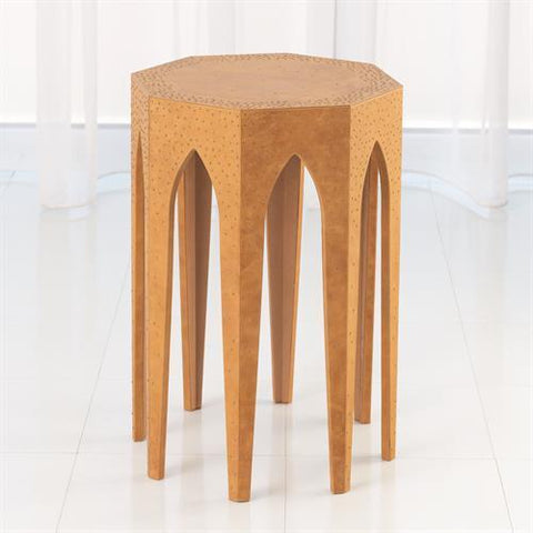 Vincent Arch Accent Table-Caramel Leather(طاولة جانبية - جلد بلون الكراميل)