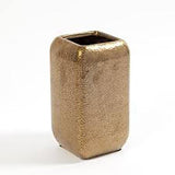 Wide Hammered Vase-Matte Gold-Large(مزهرية عريضة مطروقة-ذهبي-كبيرة)