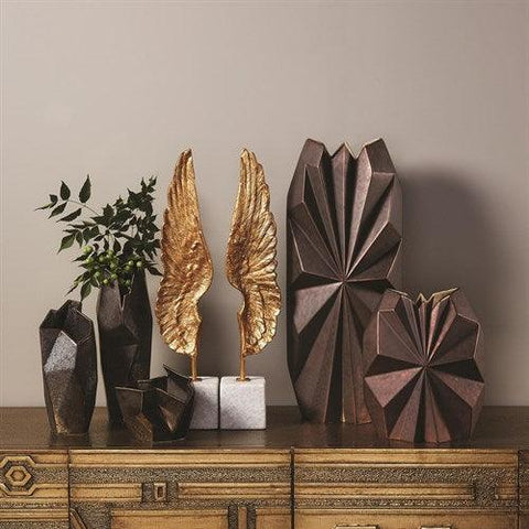 Wings Sculpture-Gold Leaf-Pair sculpture(النحت الأجنحة - النحت الذهبي على شكل أوراق الشجر)