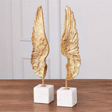 Wings Sculpture-Gold Leaf-Pair sculpture(النحت الأجنحة - النحت الذهبي على شكل أوراق الشجر)
