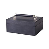 Wrapped Leather Handle Box-Blue Wash(صندوق ذات مقبض - مغلف بالجلد - أزرق)