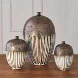 Reactive Bronze Stripe Vessel-Lg