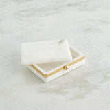 Gold Band Swivel Alabaster Box-Med