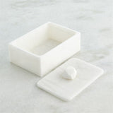 Facet Knob Alabaster Box-White-Lg