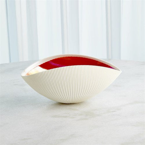 Pleated Bowl-Deep Red-Med