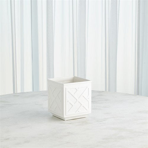 Chinoiserie Planter-Matte White