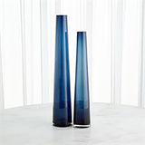 Glass Tower Vase-Blue-Lg