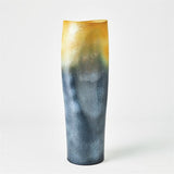 Indent Vase-Grey/Yellow-Lg