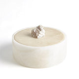 Alabaster Round Box w/Rock Finial