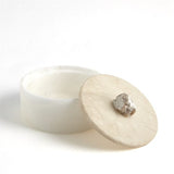 Alabaster Round Box w/Rock Finial