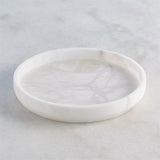 Alabaster Tapered Round Tray-White