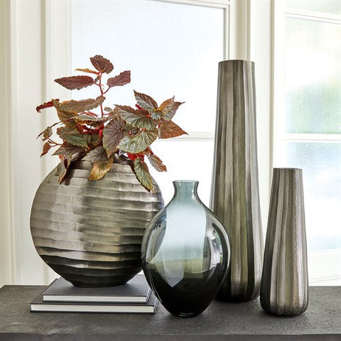 Amphora Glass Vase-Grey-Lg