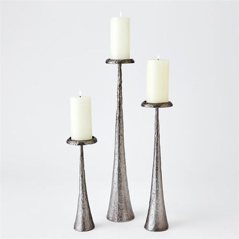 Beacon Candle Holder-Gunmetal-Sm