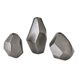 S/3 Geo Vases-Black Nickel