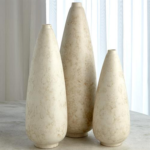 Bubble Pear Shape Vase-Ivory-Sm