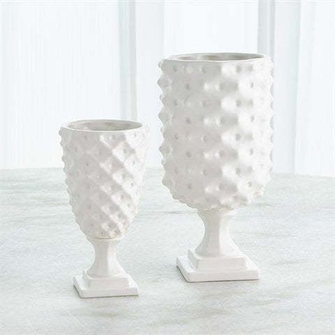 Divot Urn-Matte White-Lg