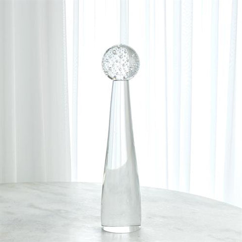 Tower Sphere Obelisk-Spiral Sphere w/Clear Stem-Med